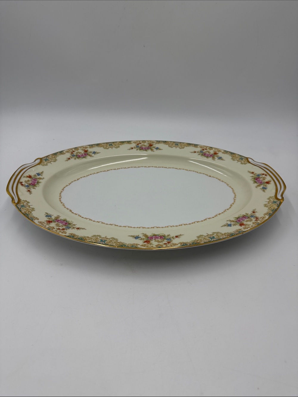 NORITAKE TUSCANA 13 3/4" PLATTER Gold #3035 China Japan Vintage Post WWII Era